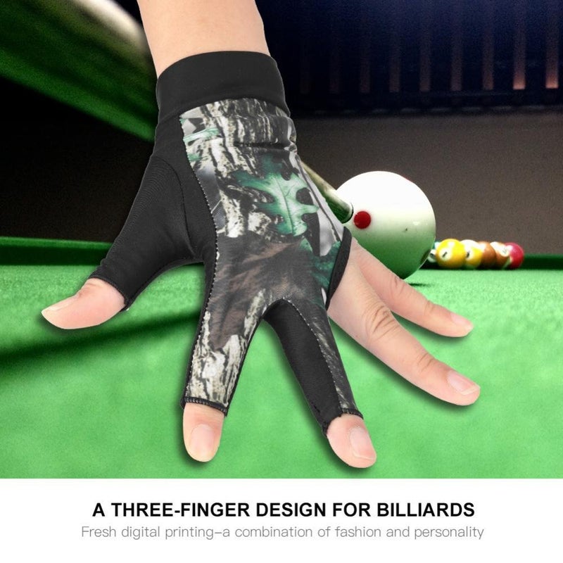 Zerone Billiards Gloves 3-Finger Snooker Pool Cue Glove Billiards Shooters Glove for Men Women(L-Camouflage) - Image 2